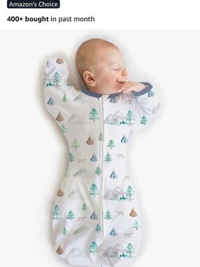 SwaddleDesigns Swaddle Sack with Arms Up Half-Length Sleeves and Mitten Cuffs